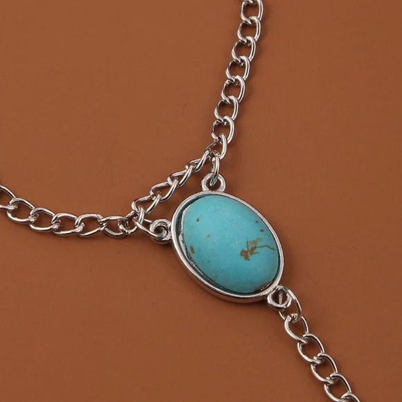 Turquoise Chain Ring Bracelet - Picture 2 of 8